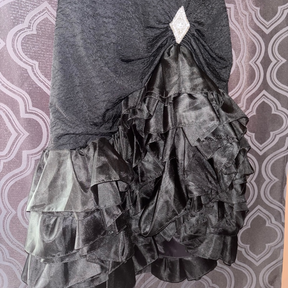 Vintage 80s Formal Black Dress - Picture 2 of 11